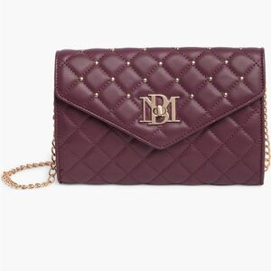 Badgley Mischka crossbody with diamond quilting  vegan leather Plum NWT